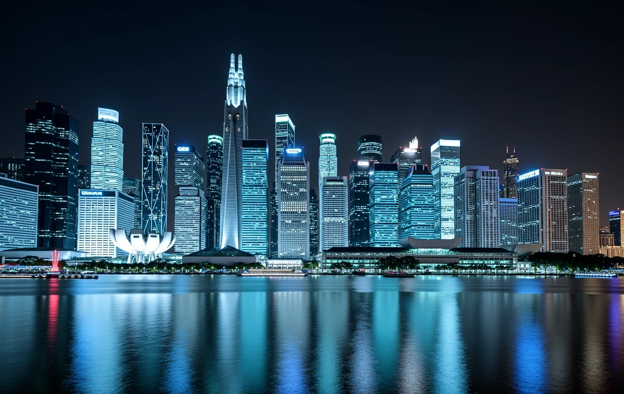 Singapore CBD Skyline at dusk
